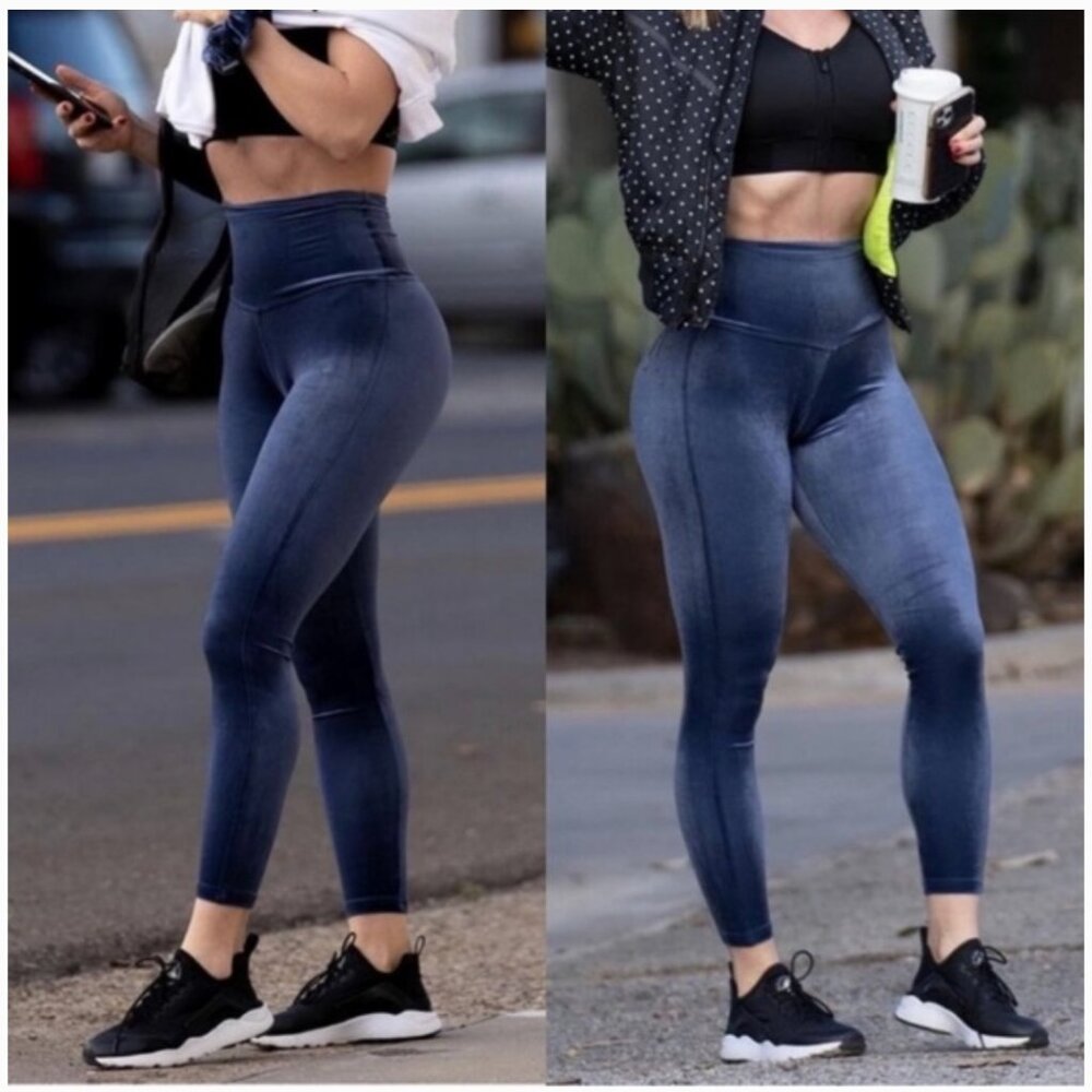 SHEFIT midnight blue velvet leggings